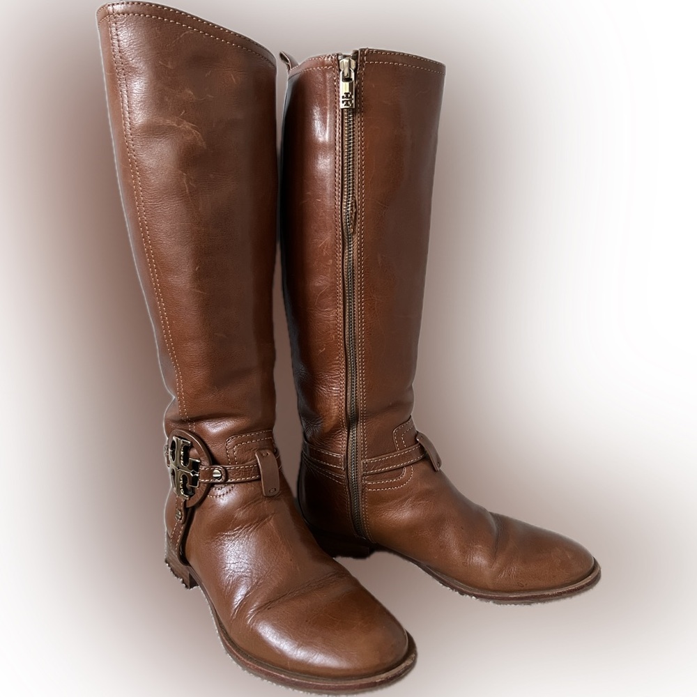 Tory Burch Aaden Leather Riding Boots